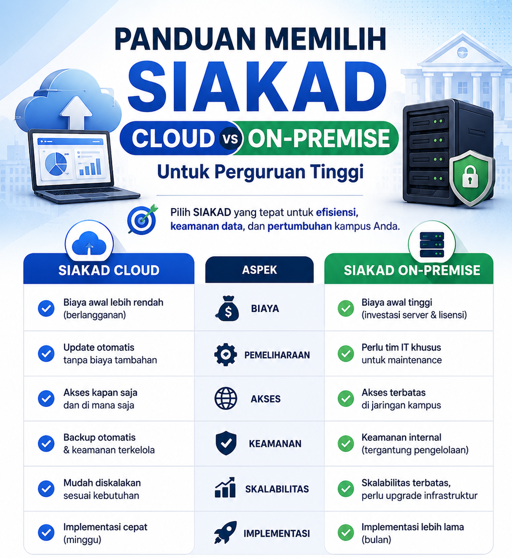 Panduan Memilih SIAKAD Cloud vs On-Premise untuk Perguruan Tinggi: Mana Solusi Terbaik?